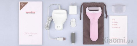 Электрическая роликовая пилка Xiaomi Yueli Electric Water-Proof Foot Pedicurer Pink